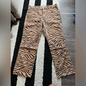 Wrangler straight leg zebra print jeans